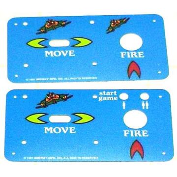 Galaga Cocktail Control Panel Overlay Set